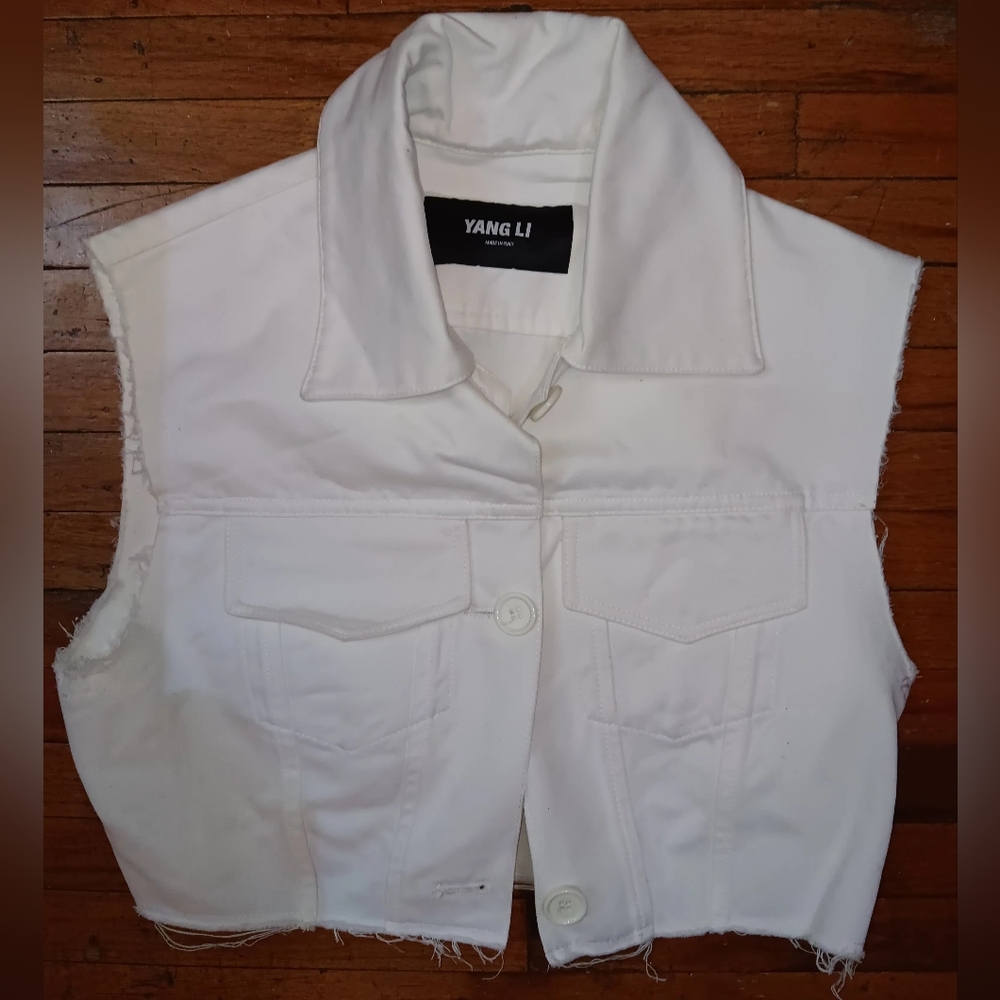 Yang Li cropped denim vest